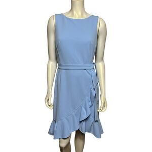 Calvin Klein PowdeCalvin Klein Powder Blue Ruffle Hem Sleeveless Dress Size 8